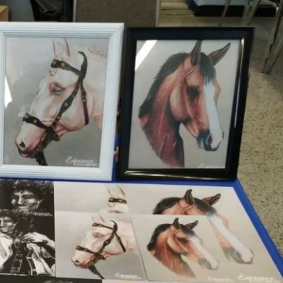 🐴 Horse drawing Wall Art Poster Print A4 Signed by artist - Picture 2 of 4